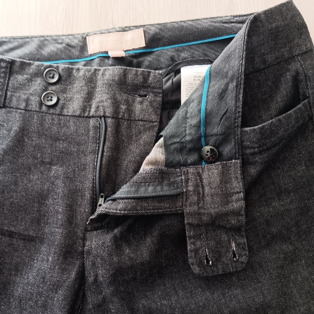 Banana Republic Martin Fit Cotton Novelty Denim Mid-Rise Dark Grey Pant Size 10R - Picture 4 of 15